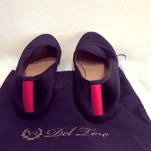 Men’s Del Toro Black Velvet Loafer Slippers - 13
